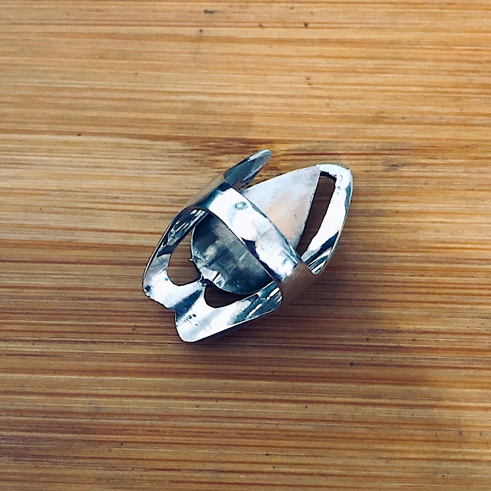 $69  Vintage Estate Ring Tiger Eye & Sterling Size 7 & 1/4 - 7 & 1/2 925 MEXICO - Picture 8 of 10